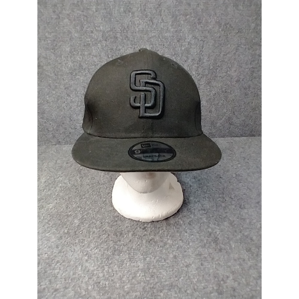 New Era 9FIFTY San Diego Padres Snapback‎ Hat Blackout MLB SD Logo Cap Mens